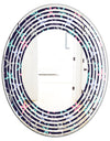 Retro Abstract Flower Design V - Modern Round or Oval Wall Mirror - Wave