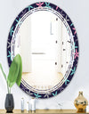 Retro Abstract Flower Design V - Modern Round or Oval Wall Mirror - Triple C