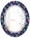 Retro Abstract Flower Design V - Modern Round or Oval Wall Mirror - Triple C
