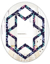 Retro Abstract Flower Design V - Modern Round or Oval Wall Mirror - Hexagon Star