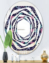 Retro Abstract Flower Design V - Modern Round or Oval Wall Mirror - Whirl