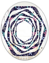 Retro Abstract Flower Design V - Modern Round or Oval Wall Mirror - Whirl