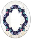 Retro Abstract Flower Design V - Modern Round or Oval Wall Mirror - Quatrefoil