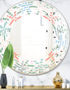 Retro Abstract Flower Design III - Modern Round or Oval Wall Mirror - Wave