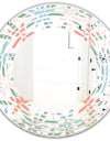 Retro Abstract Flower Design III - Modern Round or Oval Wall Mirror - Wave