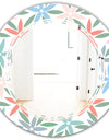 Retro Abstract Flower Design III - Modern Round or Oval Wall Mirror - Triple C