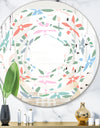 Retro Abstract Flower Design III - Modern Round or Oval Wall Mirror - Whirl