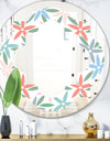 Retro Abstract Flower Design III - Modern Round or Oval Wall Mirror - Quatrefoil
