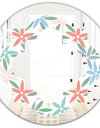 Retro Abstract Flower Design III - Modern Round or Oval Wall Mirror - Quatrefoil