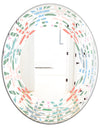 Retro Abstract Flower Design III - Modern Round or Oval Wall Mirror - Wave