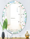 Retro Abstract Flower Design III - Modern Round or Oval Wall Mirror - Triple C