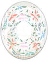 Retro Abstract Flower Design III - Modern Round or Oval Wall Mirror - Whirl