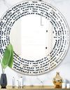 Retro Abstract Flower Design IV - Modern Round or Oval Wall Mirror - Wave