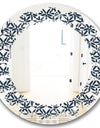 Retro Abstract Flower Design IV - Modern Round or Oval Wall Mirror - Leaves