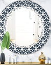 Retro Abstract Flower Design IV - Modern Round or Oval Wall Mirror - Triple C