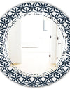 Retro Abstract Flower Design IV - Modern Round or Oval Wall Mirror - Triple C