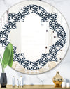 Retro Abstract Flower Design IV - Modern Round or Oval Wall Mirror - Quatrefoil