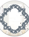 Retro Abstract Flower Design IV - Modern Round or Oval Wall Mirror - Quatrefoil