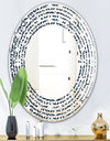 Retro Abstract Flower Design IV - Modern Round or Oval Wall Mirror - Wave