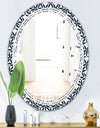 Retro Abstract Flower Design IV - Modern Round or Oval Wall Mirror - Triple C