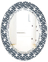 Retro Abstract Flower Design IV - Modern Round or Oval Wall Mirror - Triple C
