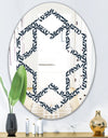 Retro Abstract Flower Design IV - Modern Round or Oval Wall Mirror - Hexagon Star