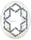 Retro Abstract Flower Design IV - Modern Round or Oval Wall Mirror - Hexagon Star