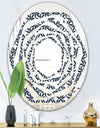 Retro Abstract Flower Design IV - Modern Round or Oval Wall Mirror - Whirl