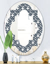 Retro Abstract Flower Design IV - Modern Round or Oval Wall Mirror - Quatrefoil