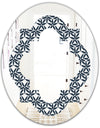 Retro Abstract Flower Design IV - Modern Round or Oval Wall Mirror - Quatrefoil