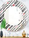 Retro Geometrical Abstract Minimal Pattern XII - Modern Round or Oval Wall Mirror - Wave