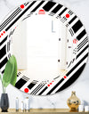 Retro Geometrical Abstract Minimal Pattern XII - Modern Round or Oval Wall Mirror - Triple C