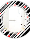 Retro Geometrical Abstract Minimal Pattern XII - Modern Round or Oval Wall Mirror - Triple C