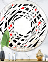 Retro Geometrical Abstract Minimal Pattern XII - Modern Round or Oval Wall Mirror - Whirl