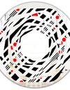 Retro Geometrical Abstract Minimal Pattern XII - Modern Round or Oval Wall Mirror - Whirl