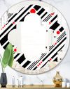 Retro Geometrical Abstract Minimal Pattern XII - Modern Round or Oval Wall Mirror - Quatrefoil