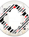 Retro Geometrical Abstract Minimal Pattern XII - Modern Round or Oval Wall Mirror - Quatrefoil