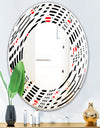 Retro Geometrical Abstract Minimal Pattern XII - Modern Round or Oval Wall Mirror - Wave