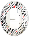 Retro Geometrical Abstract Minimal Pattern XII - Modern Round or Oval Wall Mirror - Wave