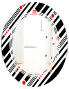 Retro Geometrical Abstract Minimal Pattern XII - Modern Round or Oval Wall Mirror - Triple C