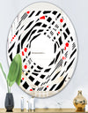 Retro Geometrical Abstract Minimal Pattern XII - Modern Round or Oval Wall Mirror - Whirl