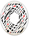 Retro Geometrical Abstract Minimal Pattern XII - Modern Round or Oval Wall Mirror - Whirl