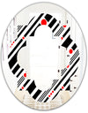 Retro Geometrical Abstract Minimal Pattern XII - Modern Round or Oval Wall Mirror - Quatrefoil