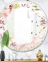 Floral Botanical Retro III - Modern Round or Oval Wall Mirror - Leaves