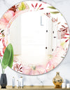 Floral Botanical Retro III - Modern Round or Oval Wall Mirror - Triple C
