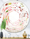 Floral Botanical Retro III - Modern Round or Oval Wall Mirror - Whirl
