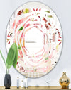 Floral Botanical Retro III - Modern Round or Oval Wall Mirror - Whirl