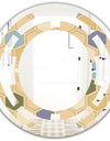 Retro Hexagon PatternX - Modern Round or Oval Wall Mirror - Space