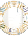 Retro Hexagon PatternX - Modern Round or Oval Wall Mirror - Wave