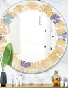 Retro Hexagon PatternX - Modern Round or Oval Wall Mirror - Leaves